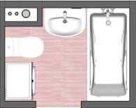 Совмещенный санузел, ванная комната: 2м X 1.5м